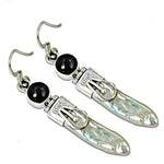 将图像加载到图库查看器中， Silver Pearl Garnet Drop Earrings for Women | Statement Jewelry
