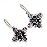 Load image into Gallery viewer, 925 Silver Amethyst Drop Earrings for Women | Floral Jewelry
