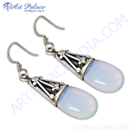 Load image into Gallery viewer, 925 sterling silver dangle earrings with teardrop opal stones and hook closure.

