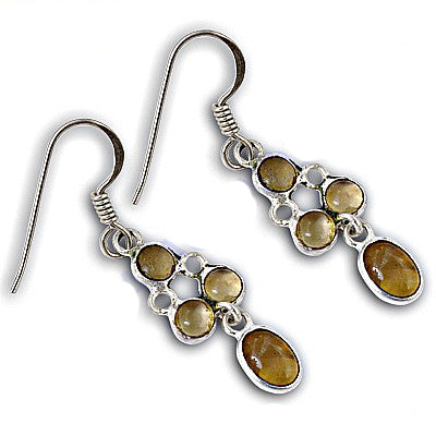 925 silver citrine drop earrings for women | gemstone jewelry