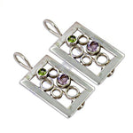 Load image into Gallery viewer, 925 Silver Amethyst &amp; Peridot Earrings for Women | Gemstone Jewelry
