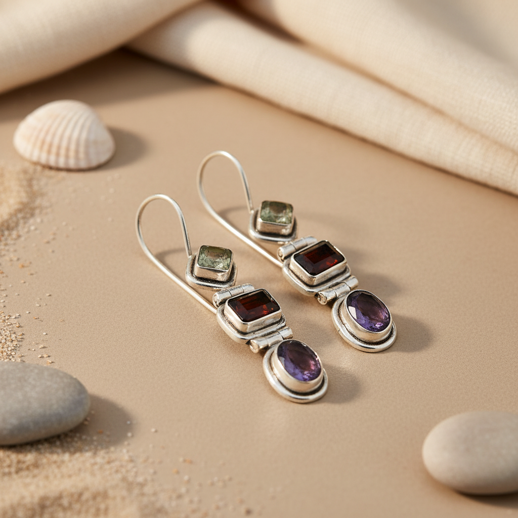 925 Silver Gemstone Drop Earrings for Women | Dangle Jewelry