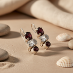 将图像加载到图库查看器中， Silver Garnet &amp; Crystal Earrings for Women | Dangle Jewelry
