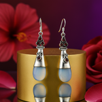 将图像加载到图库查看器中， 925纯银玉髓石榴石耳环（女士款）| 垂坠耳环
