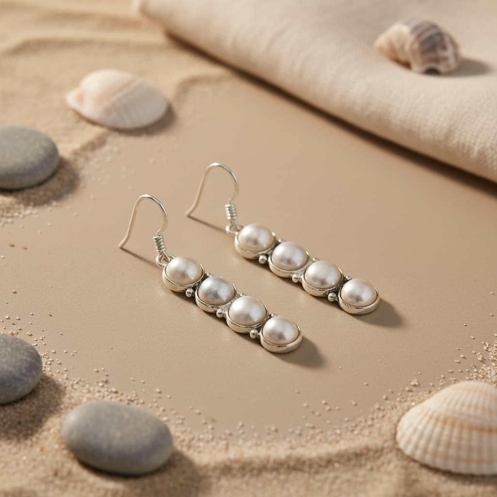 925 Silver Pearl Drop Earrings for Women | Elegant Jewelry