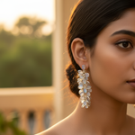 Load image into Gallery viewer, 925 Silver Moonstone Cluster Earrings for Women | Dangle Earrings
