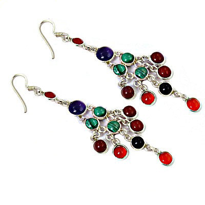 925 Silver Gemstone Dangle Earrings | Women's Fashion Jewelry