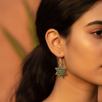 Load image into Gallery viewer, 925 Silver Green Gemstone Star Earrings | Women's Jewelry Gift
