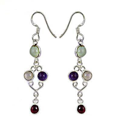925 Sterling Silver Gemstone Drop Earrings for Women | Gift