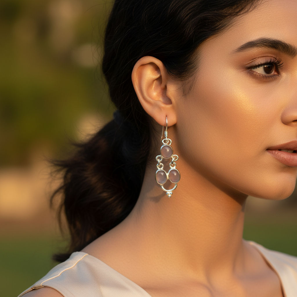 925 Sterling Silver Earrings with Gemstone | For Women | Gift