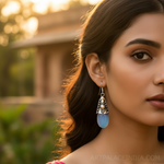 将图像加载到图库查看器中， 925纯银玉髓水滴耳环（女士款）| 礼品首饰
