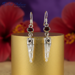 Load image into Gallery viewer, 925 Silver Pearl Drop Earrings with Garnet Gemstone | For Women
