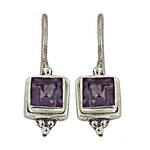 Load image into Gallery viewer, 925 Silver Amethyst Square Earrings for Women | Gemstone Jewelry
