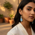 Load image into Gallery viewer, 925 Silver Blue Chalcedony Peridot Earrings for Women | Gift
