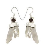 Load image into Gallery viewer, Sterling silver dangle earrings with hand design; silver drop earrings for women.
