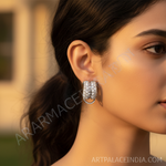 将图像加载到图库查看器中， 女士银色立方氧化锆耳环 | 日常佩戴首饰
