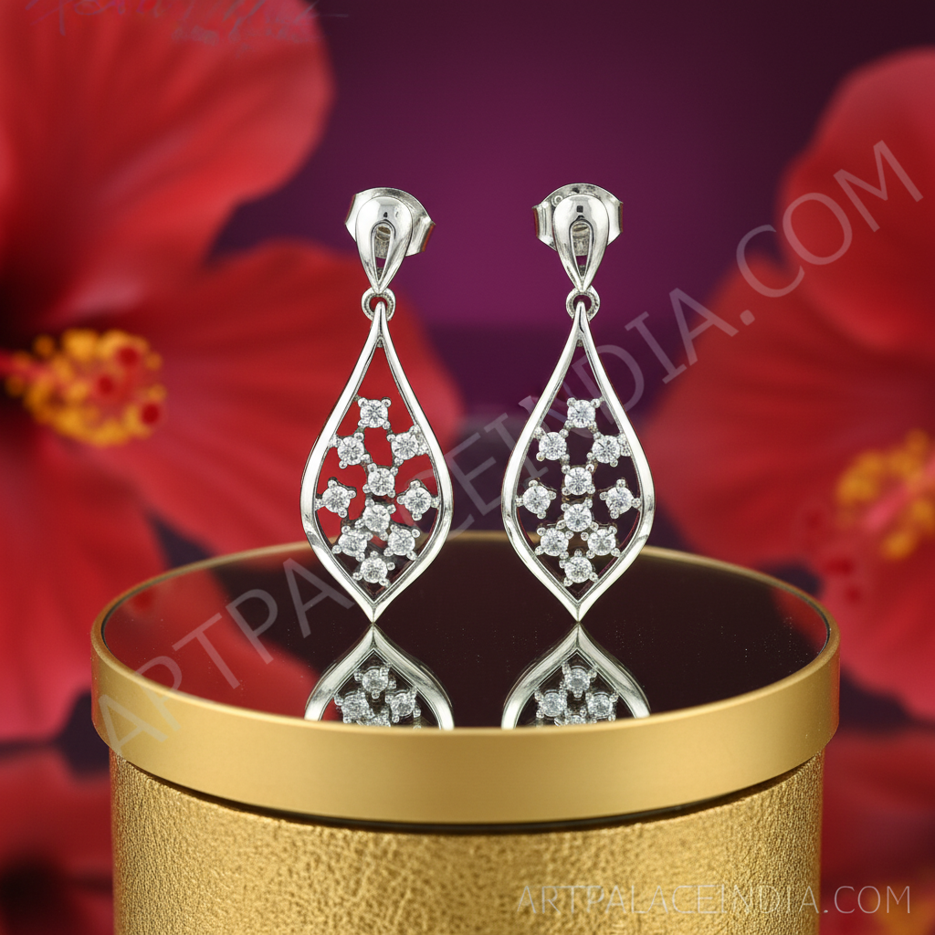 925纯银镶嵌立方氧化锆女士吊坠耳环