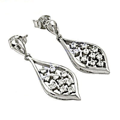 925 Silver Cubic Zirconia Dangle Earrings for Women