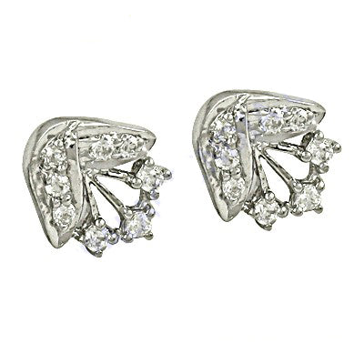Silver cubic zirconia stud earrings | women's daily wear jewelry