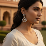 Load image into Gallery viewer, 925 Silver Flower Drop Earrings | Diamond Accents for Women
