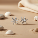 将图像加载到图库查看器中， Silver Cubic Zirconia Flower Stud Earrings | Women's Jewelry Gift

