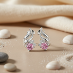 Load image into Gallery viewer, 925 Silver Pink Stud Earrings | Gemstone Jewelry for Women
