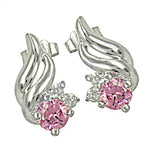 Load image into Gallery viewer, 925 Silver Pink Stud Earrings | Gemstone Jewelry for Women
