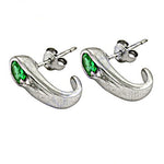 Load image into Gallery viewer, 925 Silver Emerald Green Earrings | Stud Jewelry for Women
