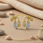 将图像加载到图库查看器中， gold plating &amp; Silver Leaf Stud Earrings with CZ for Women | Art Palace
