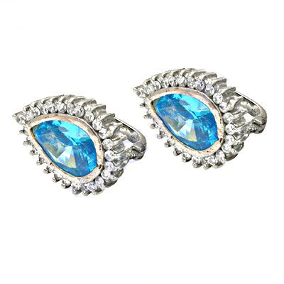 Silver Blue Gemstone Earrings for Women | Dazzling Jewelry