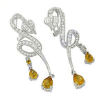 Load image into Gallery viewer, 925 Silver Citrine Dangle Earrings for Women | Gemstone Jewelry
