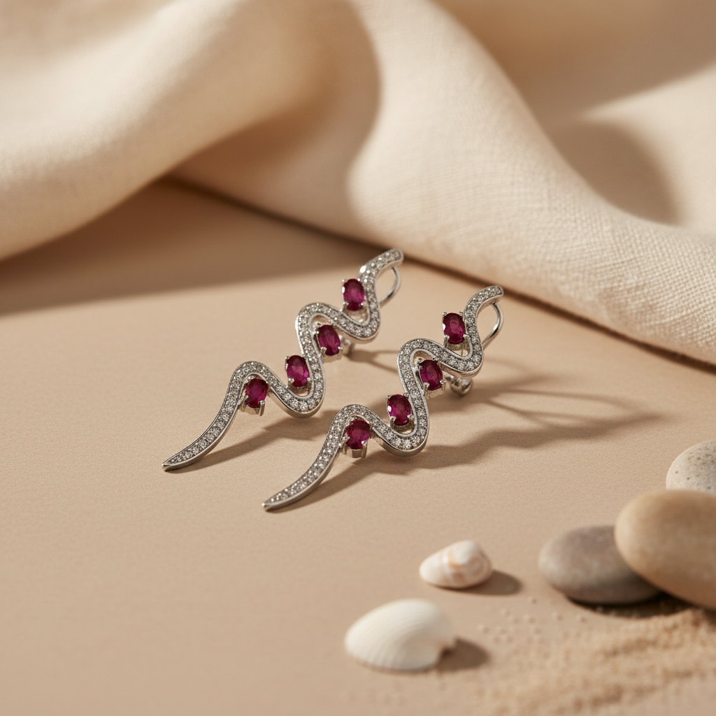 925 Silver Ruby Earrings for Women | Elegant Jewelry Gift
