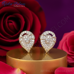 将图像加载到图库查看器中， 925纯银钻石耳钉 | 心形女士耳环
