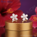 Load image into Gallery viewer, Floral Stud Earrings with Cubic Zirconia | Women&#39;s Jewelry Gift
