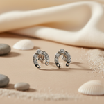 将图像加载到图库查看器中， 925 Silver Horseshoe Stud Earrings for Women | Gift
