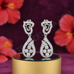 将图像加载到图库查看器中， 925纯银镶嵌立方氧化锆心形耳坠（女士款）
