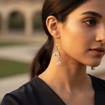 将图像加载到图库查看器中， 925纯银镶嵌立方氧化锆女士吊坠耳环
