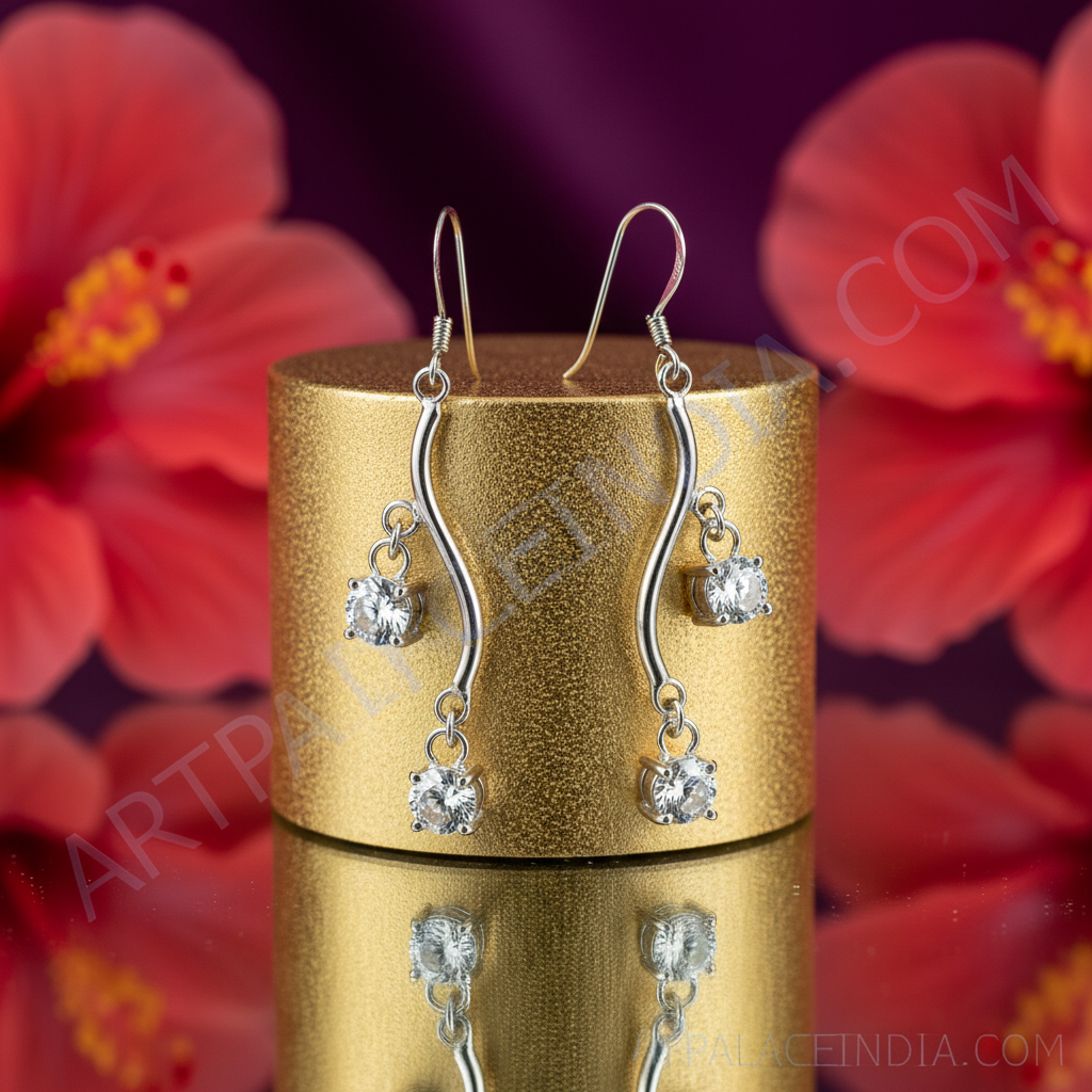 925纯银镶嵌立方氧化锆女士吊坠耳环