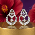 将图像加载到图库查看器中， 女士银色立方氧化锆水滴耳环
