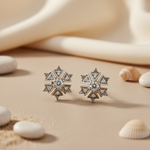 将图像加载到图库查看器中， Silver Stud Earrings with Cubic Zirconia | For Women | Gift
