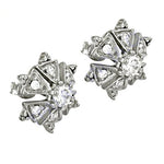 将图像加载到图库查看器中， Silver Stud Earrings with Cubic Zirconia | For Women | Gift

