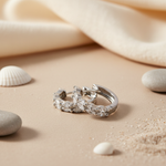 Load image into Gallery viewer, Marquise Cut Hoop Earrings | Silver CZ Earrings for Women
