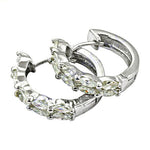 Load image into Gallery viewer, Marquise Cut Hoop Earrings | Silver CZ Earrings for Women
