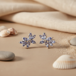 Load image into Gallery viewer, 925 Silver Tanzanite Flower Stud Earrings for Women | Gift
