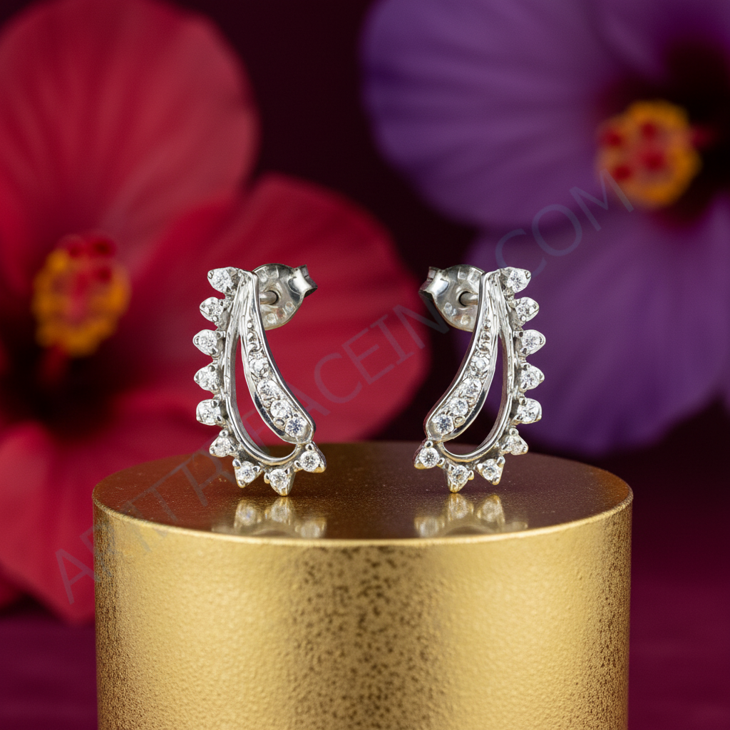 925纯银立方氧化锆耳钉 | 女士珠宝礼品