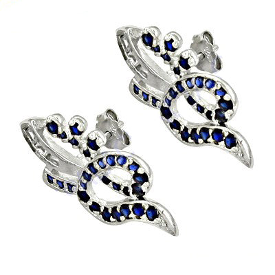 925 silver blue sapphire earrings for women | dainty jewelry