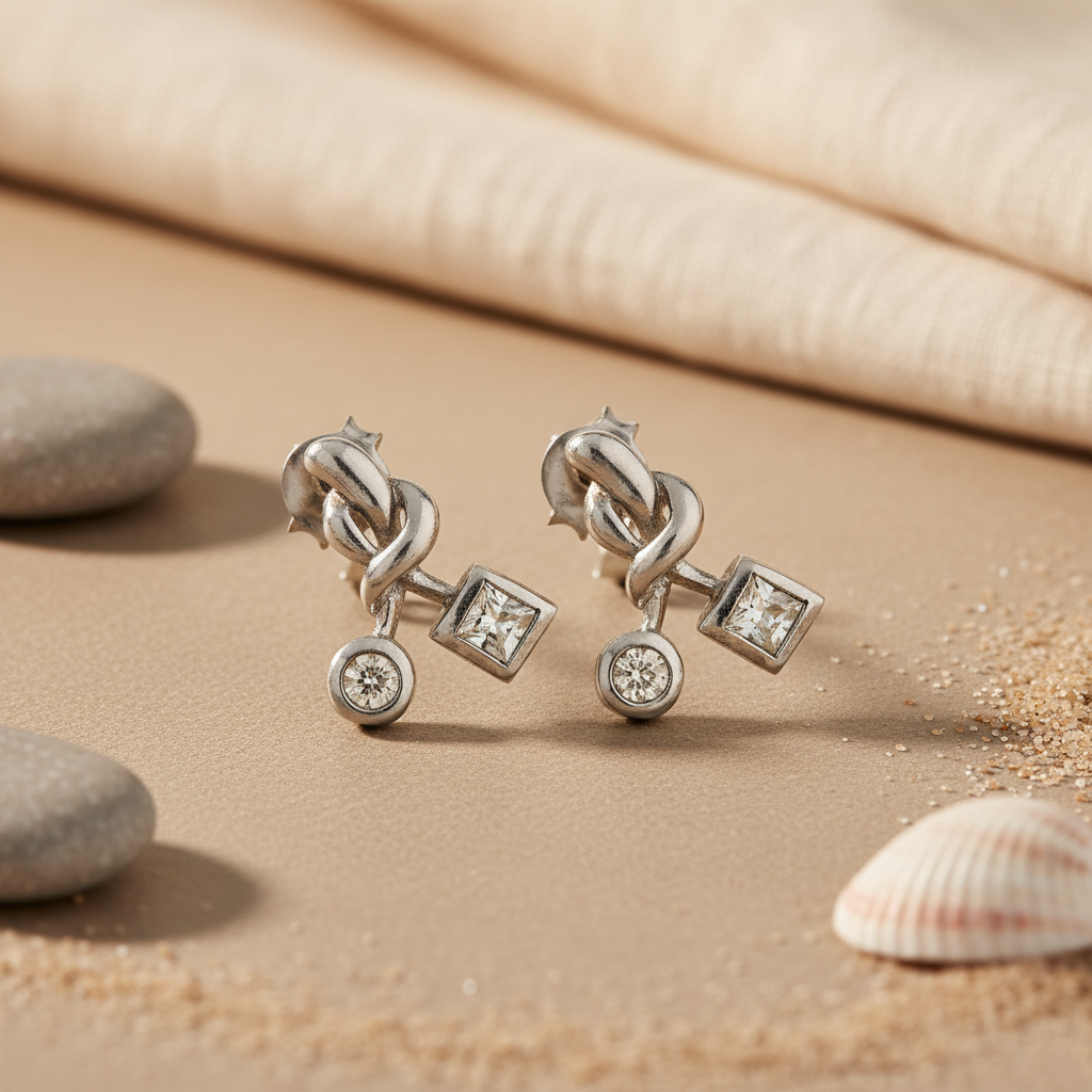 Silver Cubic Zirconia Earrings for Women | Daily Wear Jewelry