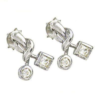 Silver cubic zirconia earrings for women | daily wear jewelry