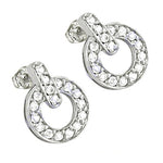 Load image into Gallery viewer, 925 Silver Cubic Zirconia Circle Stud Earrings for Women
