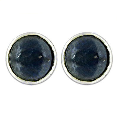 925 silver stud earrings | dark blue gemstone | for women